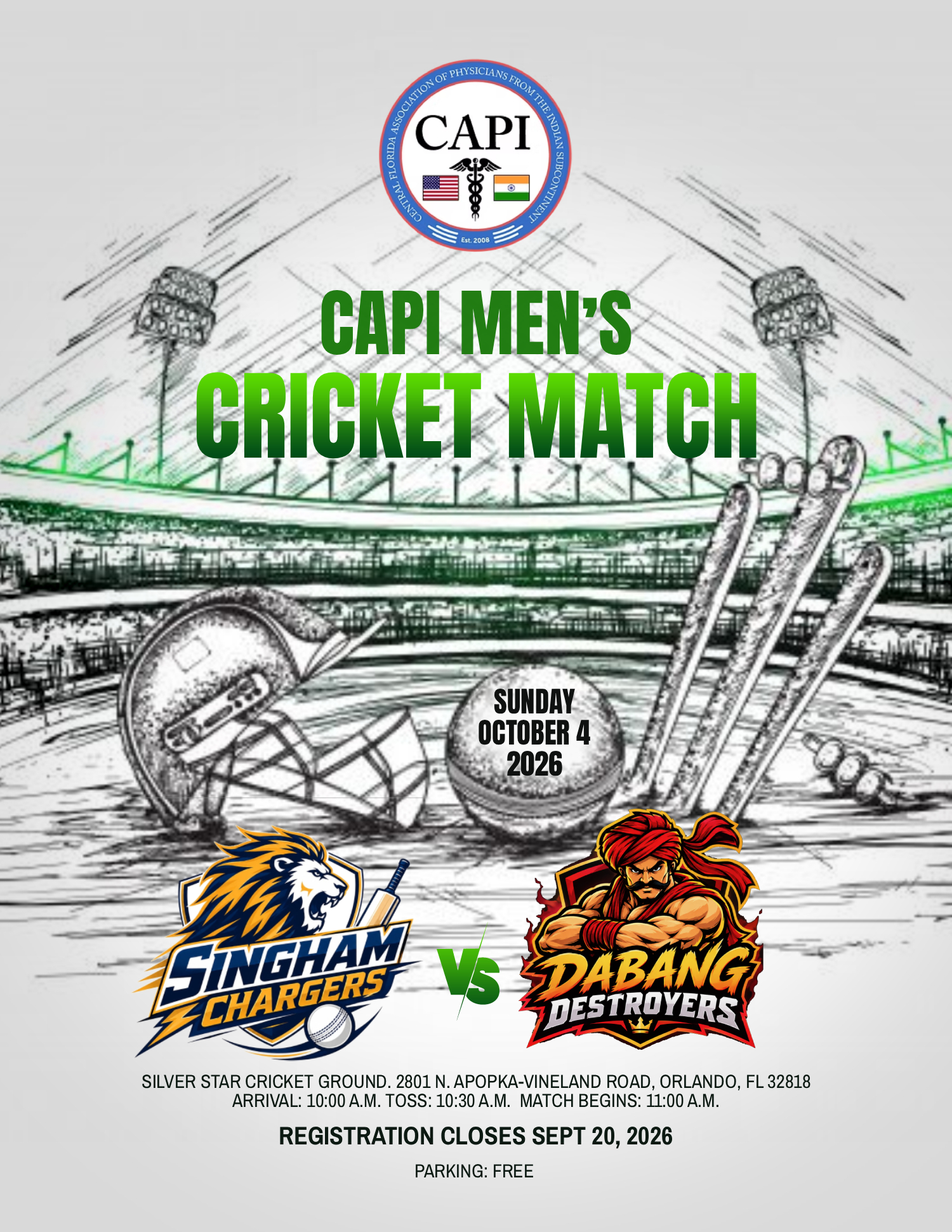 CAPI MEN'S CRICKET MATCH: OCTOBER 4, 2026